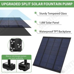 1.8W 180L/H Brushless Solar Panel Fountain Water Pump for Garden Pool Pond Aquarium Fountain 1.8W 180L/H Brushless Solar Panel Fountain Water Pump for Garden Pool Pond Aquarium Fountain