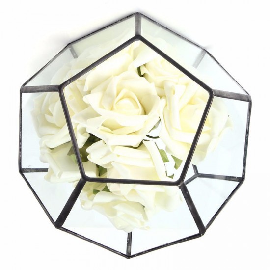 Irregular Glass Geometric Terrarium Box Flower Pot DIY Tabletop Succulent Plant Planter
