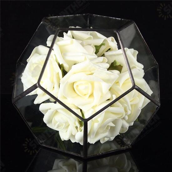 Irregular Glass Geometric Terrarium Box Flower Pot DIY Tabletop Succulent Plant Planter