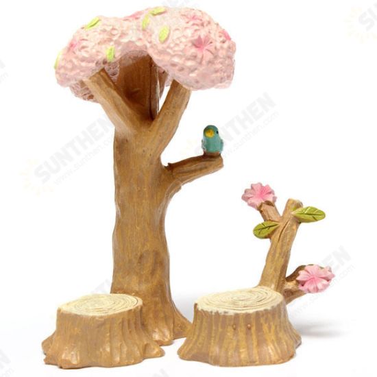 Mini Cherry Tree Micro Landscape Decorations Garden DIY Decor