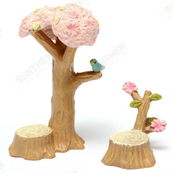 Mini Cherry Tree Micro Landscape Decorations Garden DIY Decor