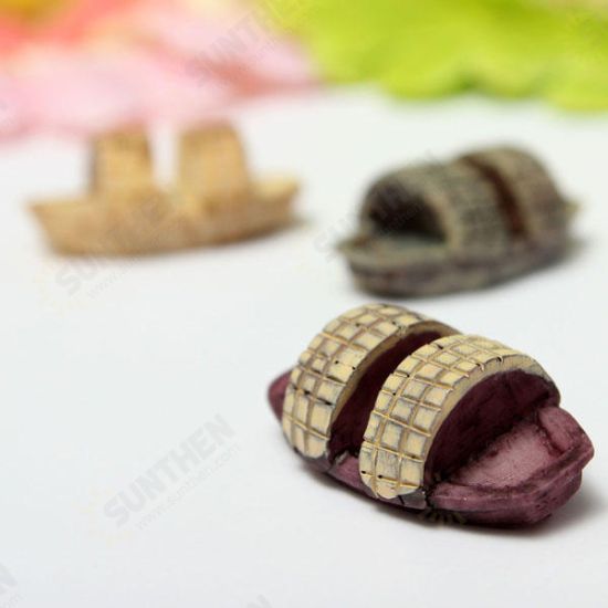 Mini Resin Boat Micro Landscape Decorations Garden DIY Decor