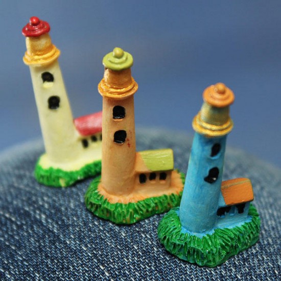 Mini Resin Lighthouse Micro Landscape Decorations Garden DIY Decor