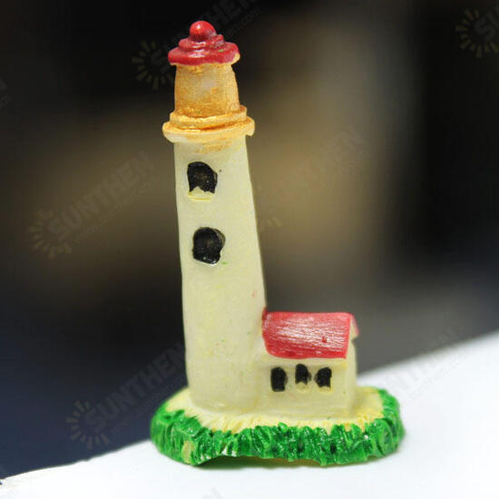 Mini Resin Lighthouse Micro Landscape Decorations Garden DIY Decor