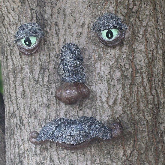 Old Man with Beard Tree Hugger Garden Yard Art for Outdoor Sculpture Tree Face Garden Decor