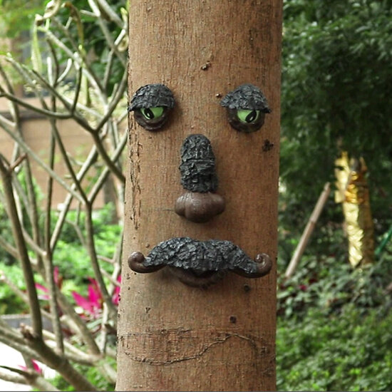 Old Man with Beard Tree Hugger Garden Yard Art for Outdoor Sculpture Tree Face Garden Decor