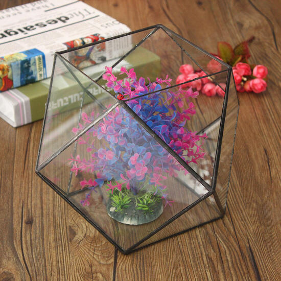 Polygon Greenhouse Glass Terrarium DIY Micro Landscape Succulent Plants Flower Pot