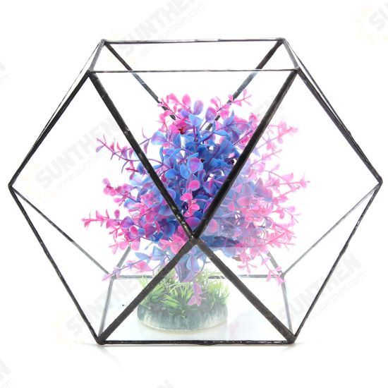 Polygon Greenhouse Glass Terrarium DIY Micro Landscape Succulent Plants Flower Pot