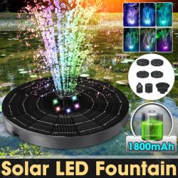 RGB LED Solar Powered Fountain Pump W/ 6 Nozzles Water Pump Night Floating Garden RGB LED Solar Powered Fountain Pump W/ 6 Nozzles Water Pump Night Floating Garden