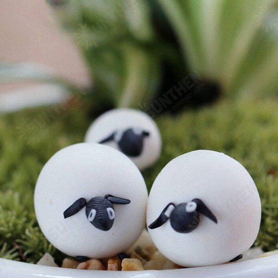 Resin Mini Sheep Micro Landscape Decorations Garden DIY Decor