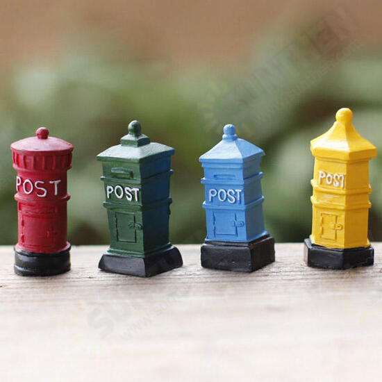 Retro Postbox Micro Landscape Decorations Garden DIY Decor