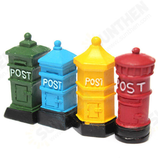 Retro Postbox Micro Landscape Decorations Garden DIY Decor