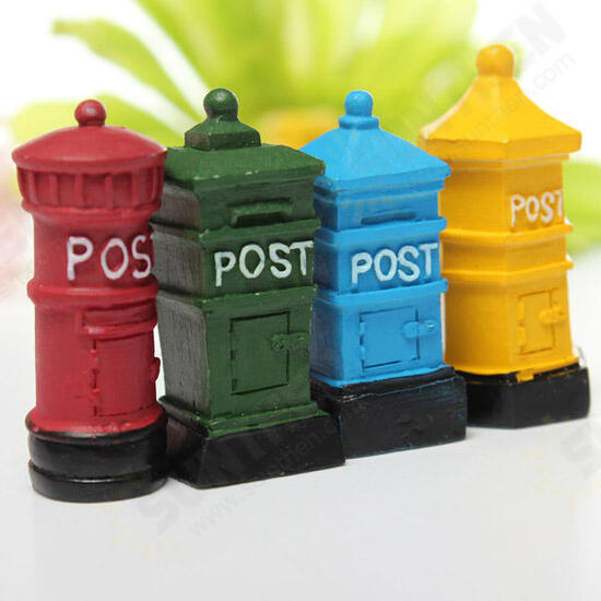 Retro Postbox Micro Landscape Decorations Garden DIY Decor