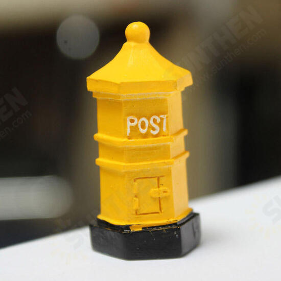 Retro Postbox Micro Landscape Decorations Garden DIY Decor