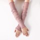 1 Pair Arm Compression Sleeve Anti-UV Ice Silk Lace Sleeve Sunscreen Half-finger Long Gloves Sleeve Outdoor Cycling Sport