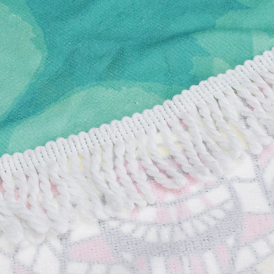 1/1.5m Round Yoga Mats Multi-purpose Beach Towel Tassel Tapestry Non Slip Blankets