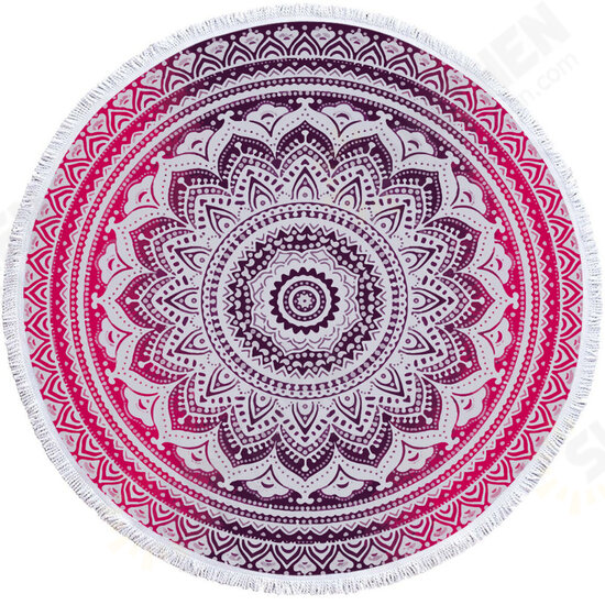 1M/1.5M Round Beach Towel Tassel Tapestry Yoga Mats Blankets Home Fitness Decoration Accessories