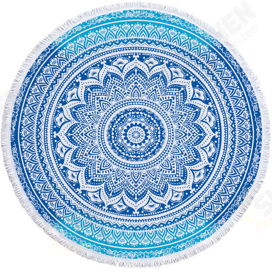 1M/1.5M Round Beach Towel Tassel Tapestry Yoga Mats Blankets Home Fitness Decoration Accessories