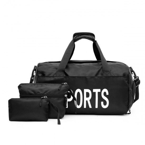 3PCS Waterproof Oxford Cloth Shoulder Bag Wet-dry Seperation Shoes Bag Fitness Yoga Handbag Travel Luggage Bag