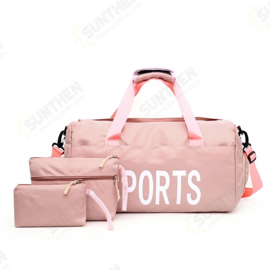 3PCS Waterproof Oxford Cloth Shoulder Bag Wet-dry Seperation Shoes Bag Fitness Yoga Handbag Travel Luggage Bag