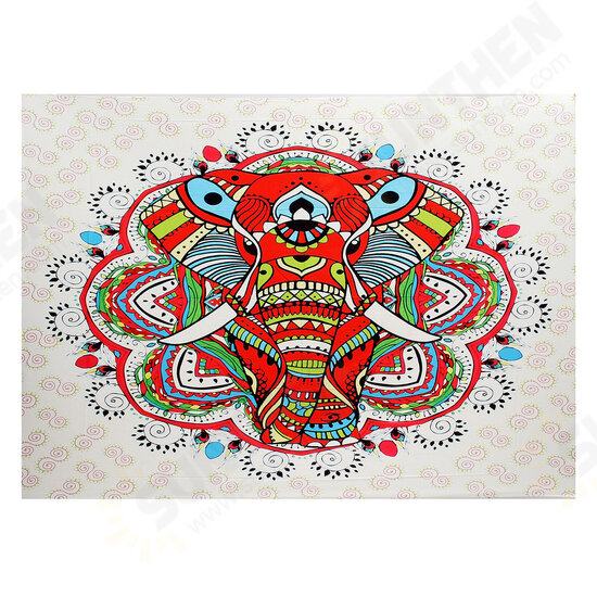 Beach Blanket Yoga Mat Elephant Bohemian Style Tapestry Hanging Curtain Throw Towel Bedspread