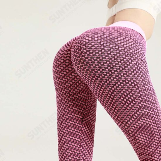 Women's High Waist Yoga Pants Leggings Scrunch Butt Jacquard Ruched Booty Tights Tummy Control Butt Lift Fitness Gym Workout Running Sports High Elasticity