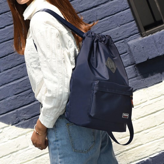 Nylon Portable Foldable Sports Gym Drawstring Bag Yoga Bag Outdoor Travel Hiking Backpack