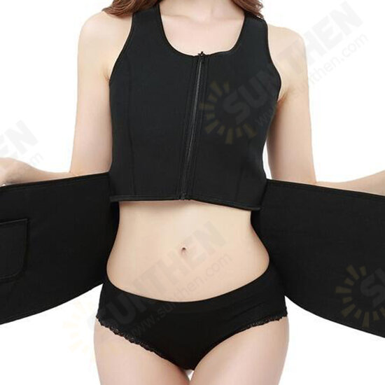 Women Adjustable Sauna Slimming Sweat Belt Vest Waist Body Shaper Tank Tops Fitness Yoga Vest