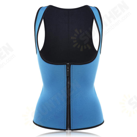 Women Front Zip Sports Trainer Cincher Corset Waist Shapewear Vest Plus Size Polyester Neoprene Vest