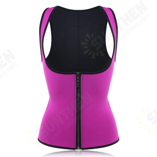 Women Front Zip Sports Trainer Cincher Corset Waist Shapewear Vest Plus Size Polyester Neoprene Vest