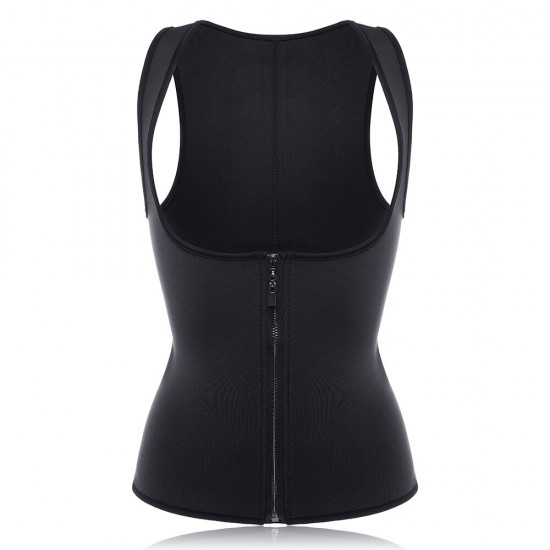 Women Front Zip Sports Trainer Cincher Corset Waist Shapewear Vest Plus Size Polyester Neoprene Vest