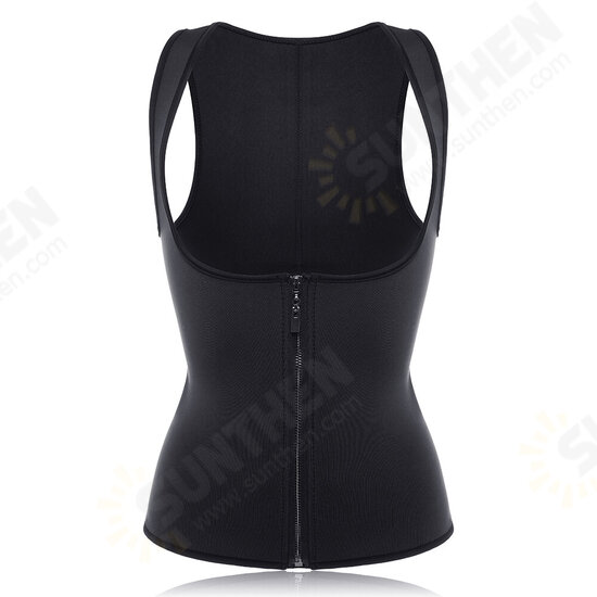 Women Front Zip Sports Trainer Cincher Corset Waist Shapewear Vest Plus Size Polyester Neoprene Vest