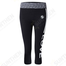 Women Letter Printed Slim Yoga Pants Seventh Length Fitness Legging Women Letter Printed Slim Yoga Pants Seventh Length Fitness Legging