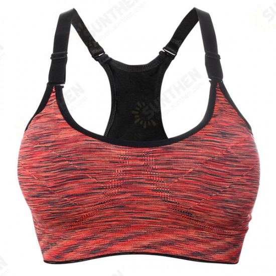 Women Space Dyeing Wireless Bra Shakeproof Stretch Push Up Bras Top Seamless Padded Vest