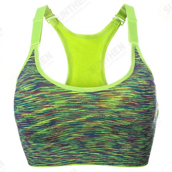 Women Space Dyeing Wireless Bra Shakeproof Stretch Push Up Bras Top Seamless Padded Vest