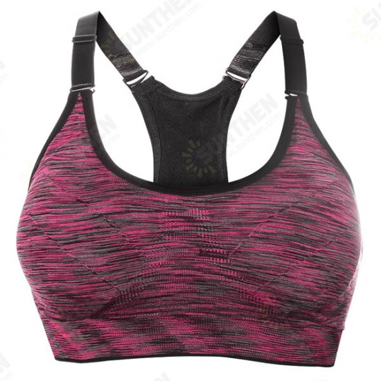 Women Space Dyeing Wireless Bra Shakeproof Stretch Push Up Bras Top Seamless Padded Vest