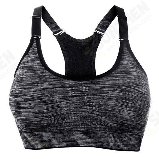 Women Space Dyeing Wireless Bra Shakeproof Stretch Push Up Bras Top Seamless Padded Vest