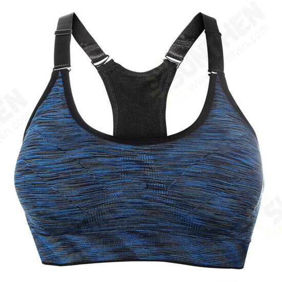 Women Space Dyeing Wireless Bra Shakeproof Stretch Push Up Bras Top Seamless Padded Vest