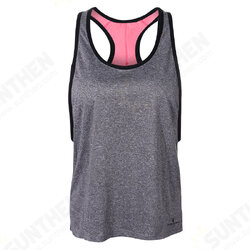 Women Sport Two Pieces Sleeveless Vest Wirelss Shockproof Bra Quick Dry High Elastic Fitness Vest