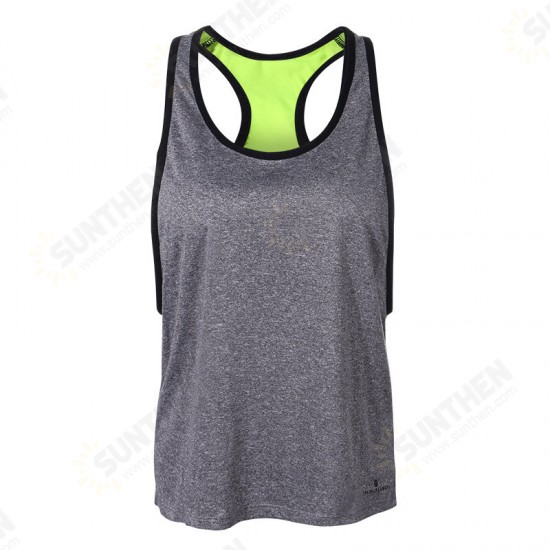 Women Sport Two Pieces Sleeveless Vest Wirelss Shockproof Bra Quick Dry High Elastic Fitness Vest