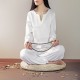 Women Yoga Suit Cotton Linen Meditation Clothing Set Lady Dance Fitness Clothes Sportswear