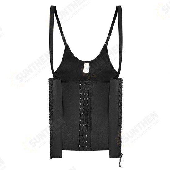 Women's Sweat Vest Waist Trainer Corset Neoprene Tank Top Sports Neoprene Yoga Gym Workout Exercise & Fitness Zipper Tummy Fat Burner