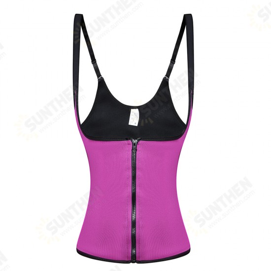 Women's Sweat Vest Waist Trainer Corset Neoprene Tank Top Sports Neoprene Yoga Gym Workout Exercise & Fitness Zipper Tummy Fat Burner