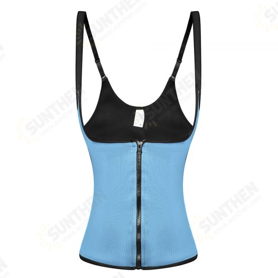 Women's Sweat Vest Waist Trainer Corset Neoprene Tank Top Sports Neoprene Yoga Gym Workout Exercise & Fitness Zipper Tummy Fat Burner