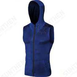 Mens Hooded Sleeveless Running Jackets Boy Sports Vest With Pocket Zip Fitness Gym Quick Dry Workout Tops Wear Mens Hooded Sleeveless Running Jackets Boy Sports Vest With Pocket Zip Fitness Gym Quick Dry Workout Tops Wear