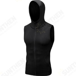 Mens Hooded Sleeveless Running Jackets Boy Sports Vest With Pocket Zip Fitness Gym Quick Dry Workout Tops Wear Mens Hooded Sleeveless Running Jackets Boy Sports Vest With Pocket Zip Fitness Gym Quick Dry Workout Tops Wear