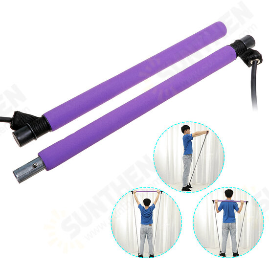 Yoga Pull Rods Pilates Bar Kit Abdominal Resistance Bands Body Fitness Sport Gym Fitness Building Puller