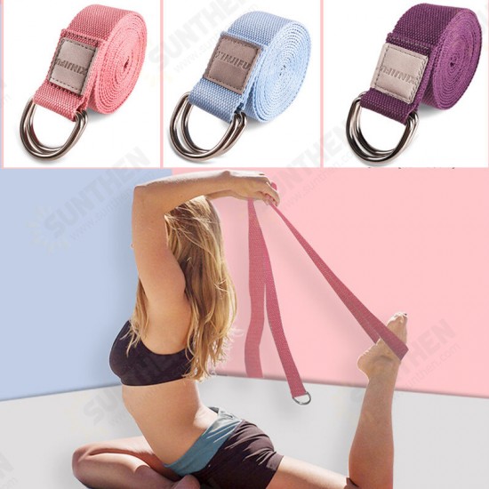 Yoga Stretch Strap D-Ring Inelastic Sport Fitness Arm Legs Waist Training Yoga Rope Exercise Tools