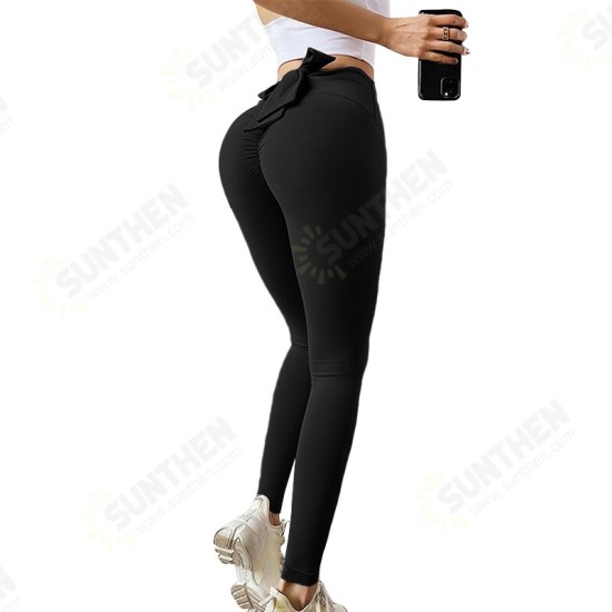 Fitness Exercise Pants Bow Tie Pants Buttocks Breathable Comfortable Women's Yoga Pants Fitness Exercise Pants Bow Tie Pants Buttocks Breathable Comfortable Women's Yoga Pants