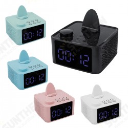 2 In 1 Wireless Stereo bluetooth 5.0 Speaker Dual Alarm Clock Subwoofer Hifi Music Player With Phone Holder Support FM Radio TF Card AUX 2 In 1 Wireless Stereo bluetooth 5.0 Speaker Dual Alarm Clock Subwoofer Hifi Music Player With Phone Holder Support FM Radio TF Card AUX